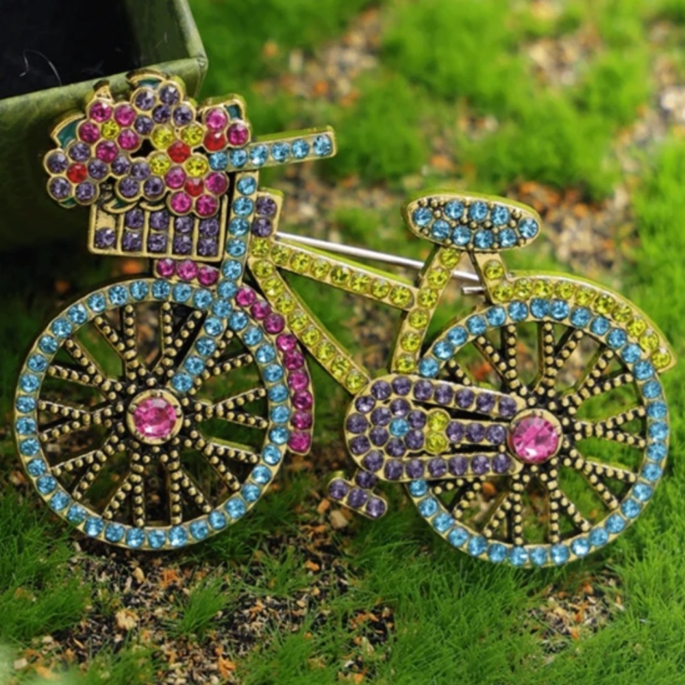 🚴🏼💎🚴🏼‍♀️ “BICYCLE BROOCH” WITH COLORFUL RHINESTONES❗️🚴🏼‍♀️💎🚴🏽‍♀️